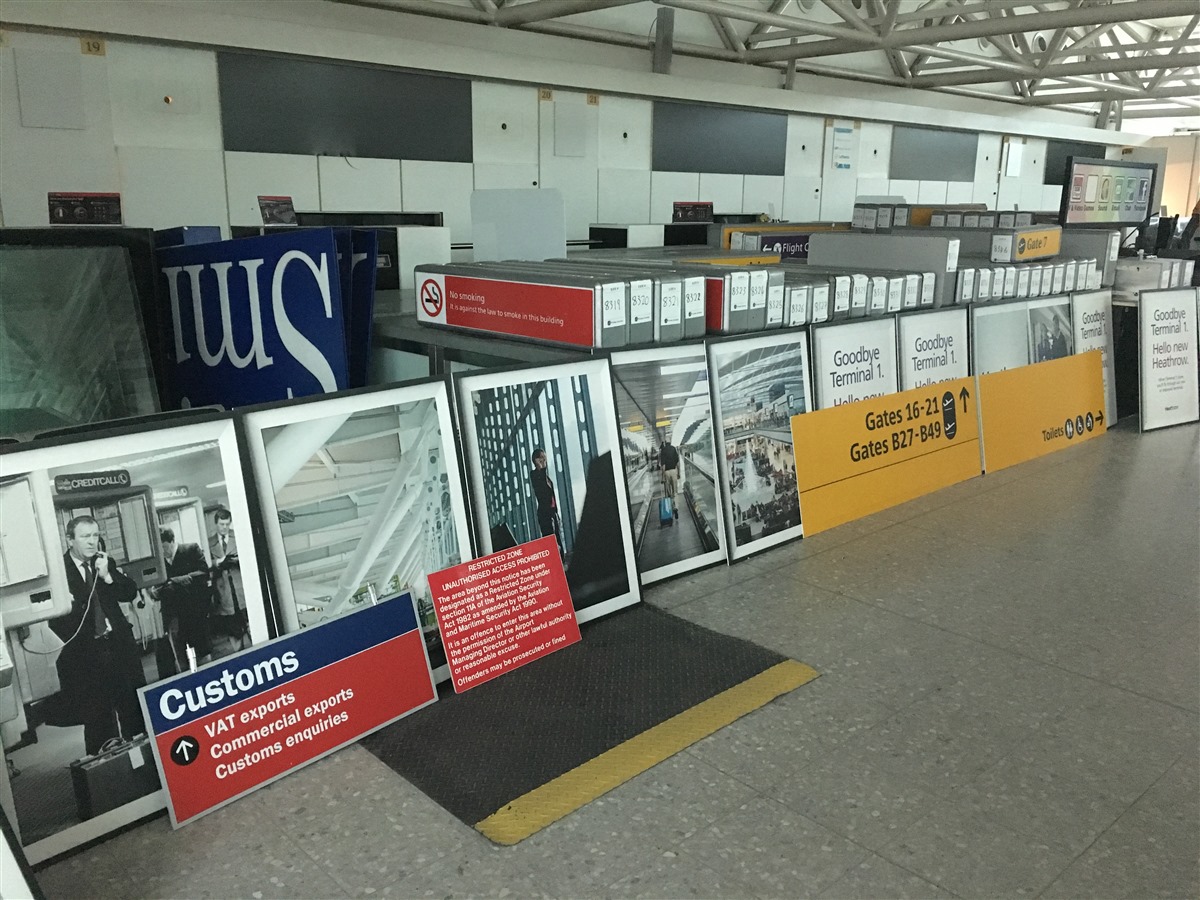 Who doesn't want some old posters or signage from Heathrow T1??