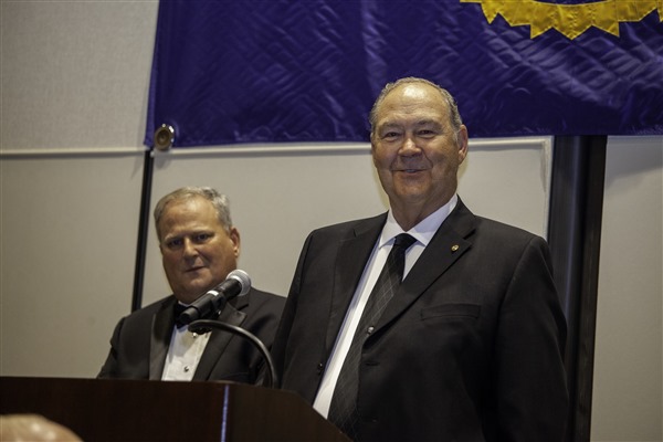 Past PCPA President Ron Smeal being honored by Outgoing President David Steffen with the 2022 Presidents Award
