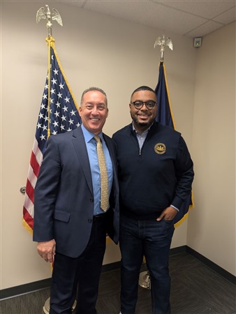 PCPA President Mike Vogel met with Lieutenant Governor Austin Davis to discuss law enforcement issues and grant funding through PCCD.