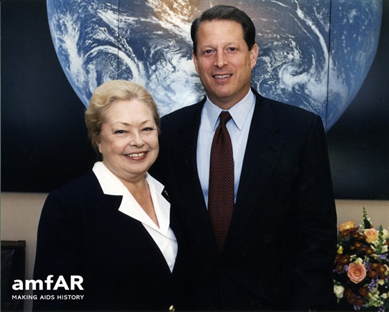 Dr. Mathilde Krim and Vice President Al Gore