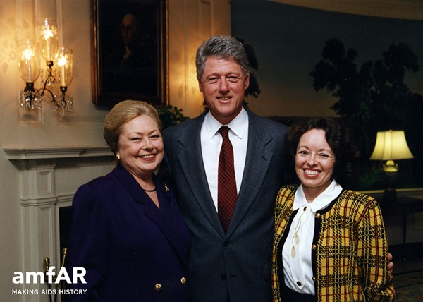 Dr. Mathilde Krim, President Bill Clinton, and Daphna Krim