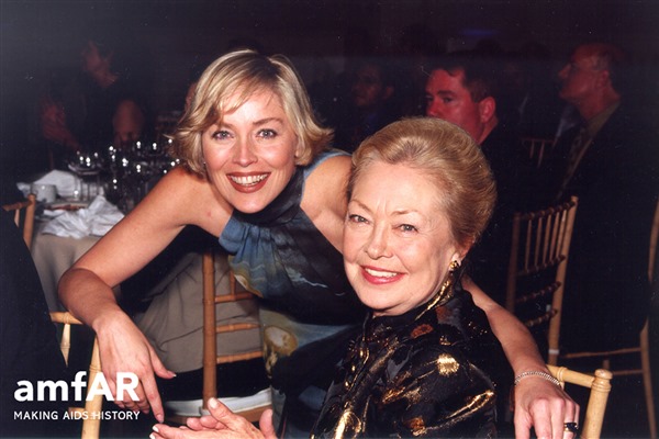 amfAR Global Campaign Chair Sharon Stone and Dr. Mathilde Krim