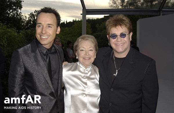 David Furnish, Dr. Mathilde Krim, Sir Elton John