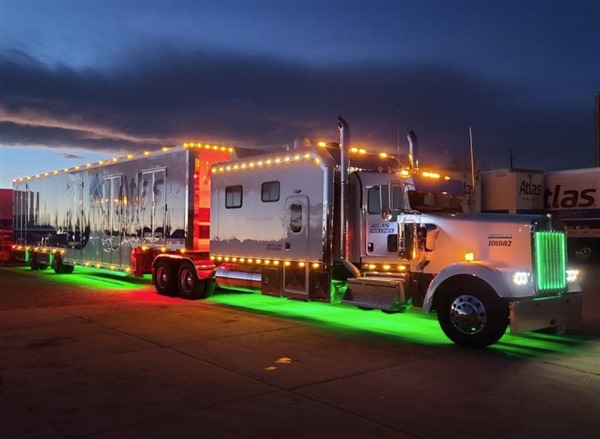 semi truck neon lights