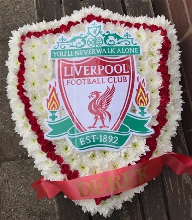 Custom Tribute. Funeral Tribute. Liverpool FC, Shield. Football Shield
