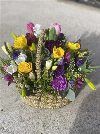 Funeral Basket, Spring Flowers