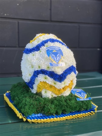 Custom Tribute. Rugby Ball , Warrington Wolves