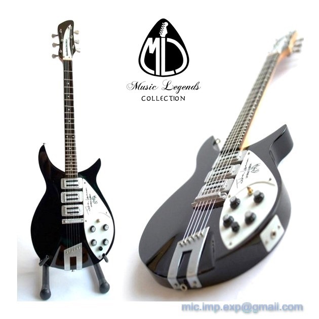 Qiilu guitare miniature Réplique de guitare basse miniature noire